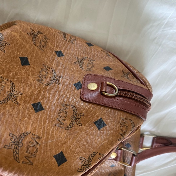 MCM Cognac Vasetos Travel Bag with Iconic Monogram - Picture 9 of 10